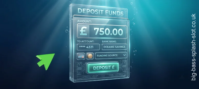 Playing Big Bass Splash requires a deposit, so add money via the cashier on the site